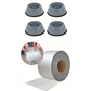 Pachet promotional! Set 4 x Picioruse antivibratie cu ventuze pentru masina de spalat + Banda adeziva durabila tip folie, rezistenta la apa, aderenta sporita 5 cm x 5 m
