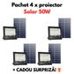 Pachet Proiector Solar Jortan 50W , IP66 , Indicator Baterie , Telecomanda , 6500k + Cadou Surpriza