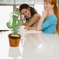 Jucarie Cactus Dansator - Canta, Imita, Danseaza, Acumulator, Incarcare USB, Verde
