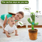 Jucarie Cactus Dansator - Canta, Imita, Danseaza, Acumulator, Incarcare USB, Verde