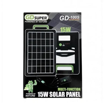 Panou solar 15/20W cu acumulator 1200/2400mAh, portabil, ABS, cu cabluri de incarcare device-uri