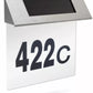 Numar de casa cu panou solar plexiglas transparent LED alb rece 18 x 20 cm